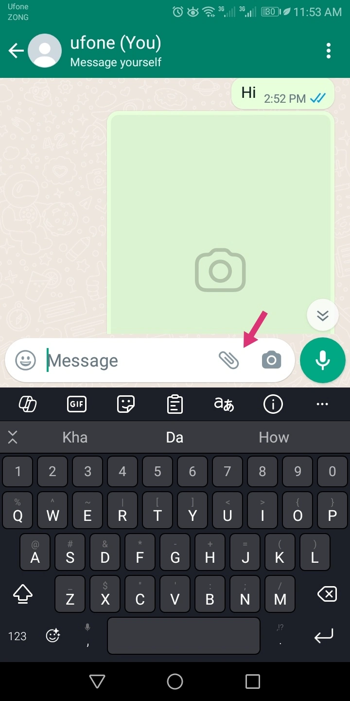 paper clip icon of poll in whatsapp