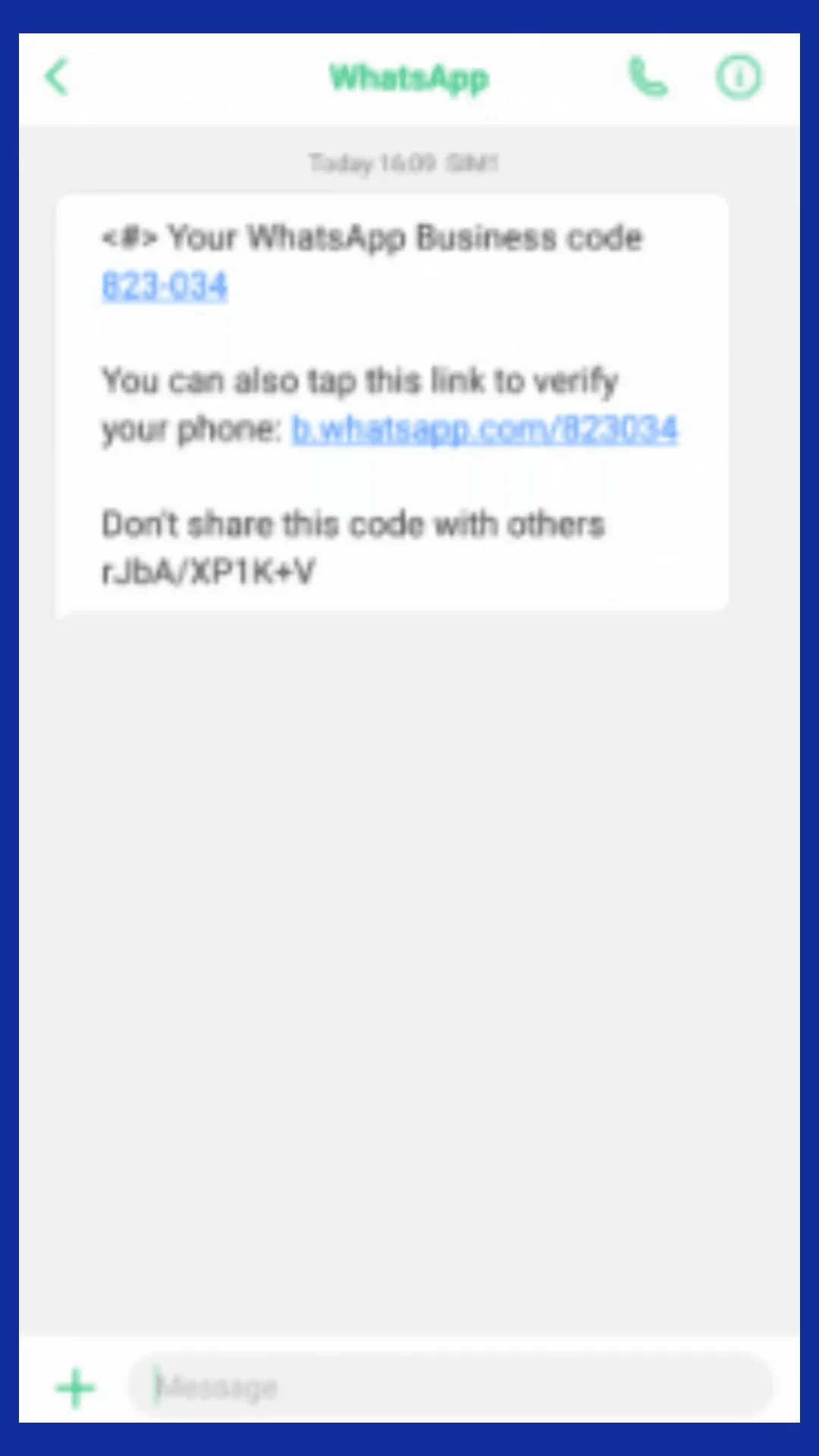 verification code