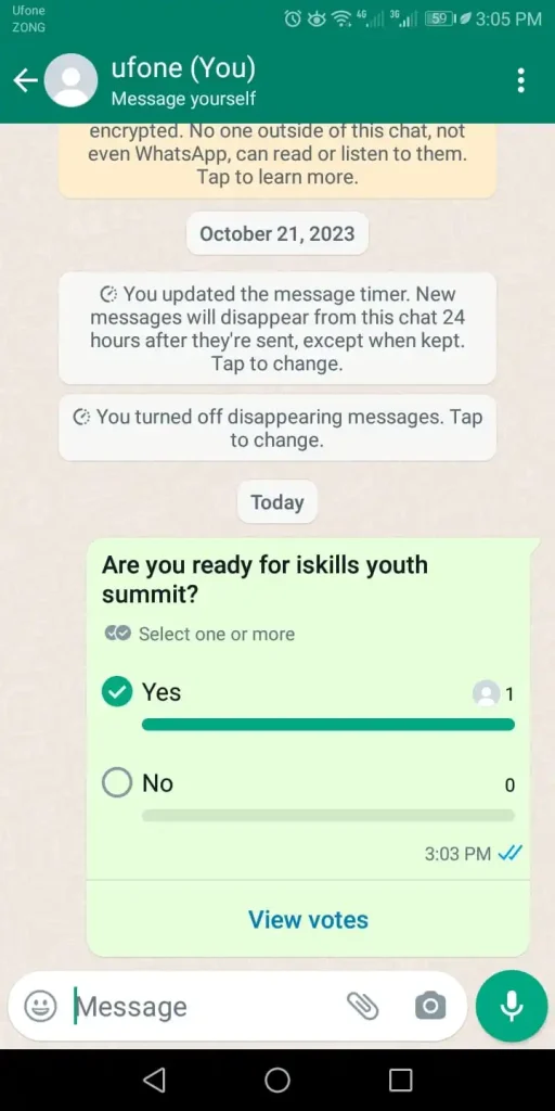 whatsapp poll